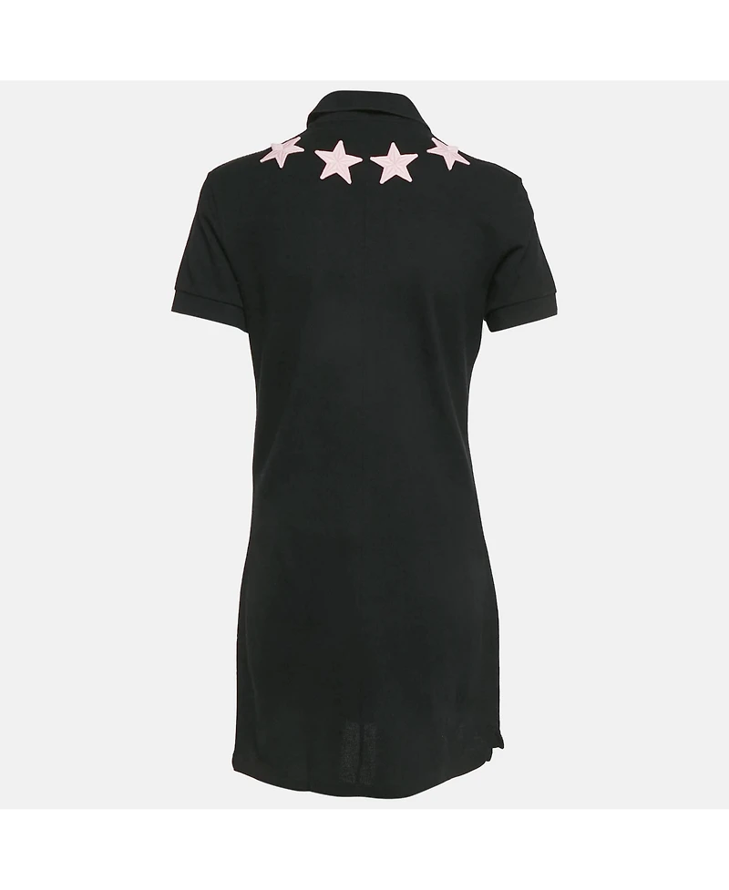 Pre-Owned Givenchy Women's Black Stars Applique Pique Polo Dress