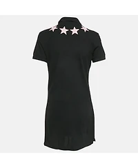 Pre-Owned Givenchy Women's Black Stars Applique Pique Polo Dress