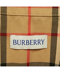 Pre-Owned Burberry Women's Beige Vintage Check Print Cotton Wrap Around Mini Dress