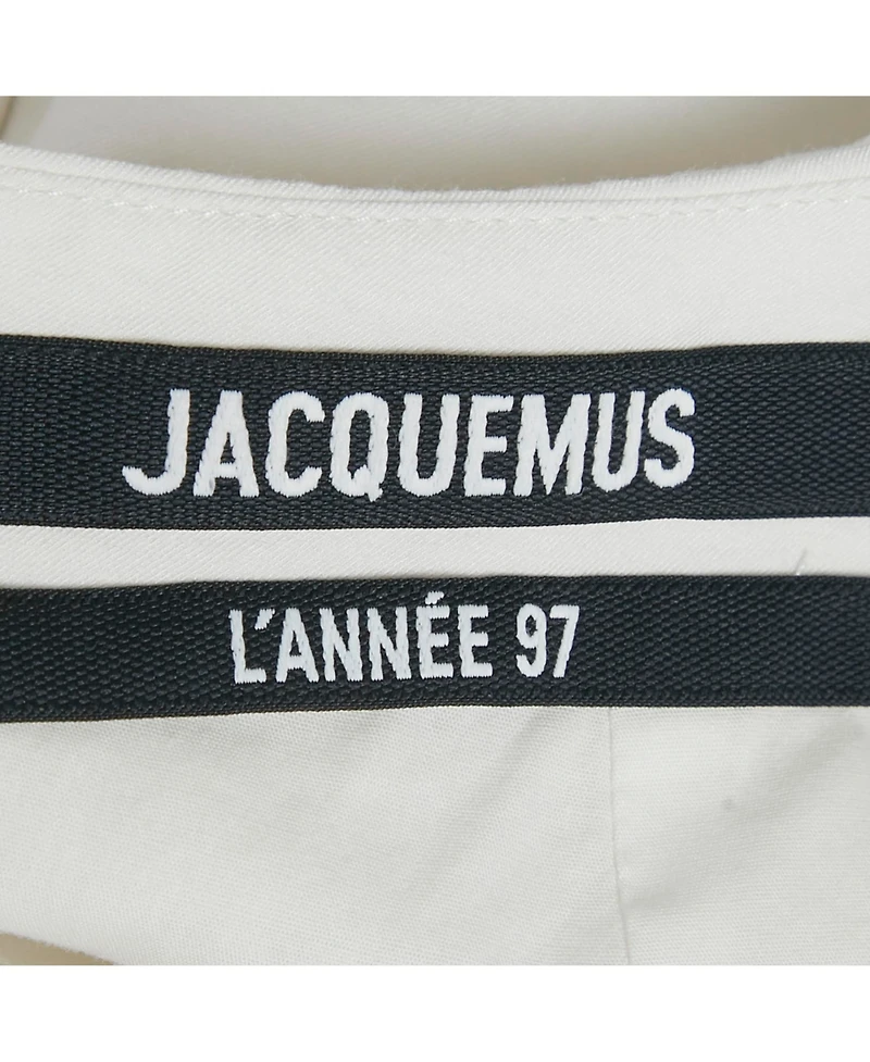 Pre-Owned Jacquemus Women's White Crepe Figuerolles Draped Halter Neck Mini Dress