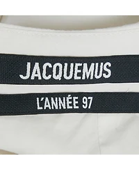 Pre-Owned Jacquemus Women's White Crepe Figuerolles Draped Halter Neck Mini Dress