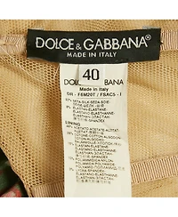 Pre-Owned Dolce & Gabbana Women's Beige Floral Print Silk Bow Detail Strapless Mini Dress