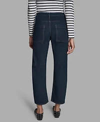 Bcbg Women's Seamed Barrel Mid-Rise Jeans