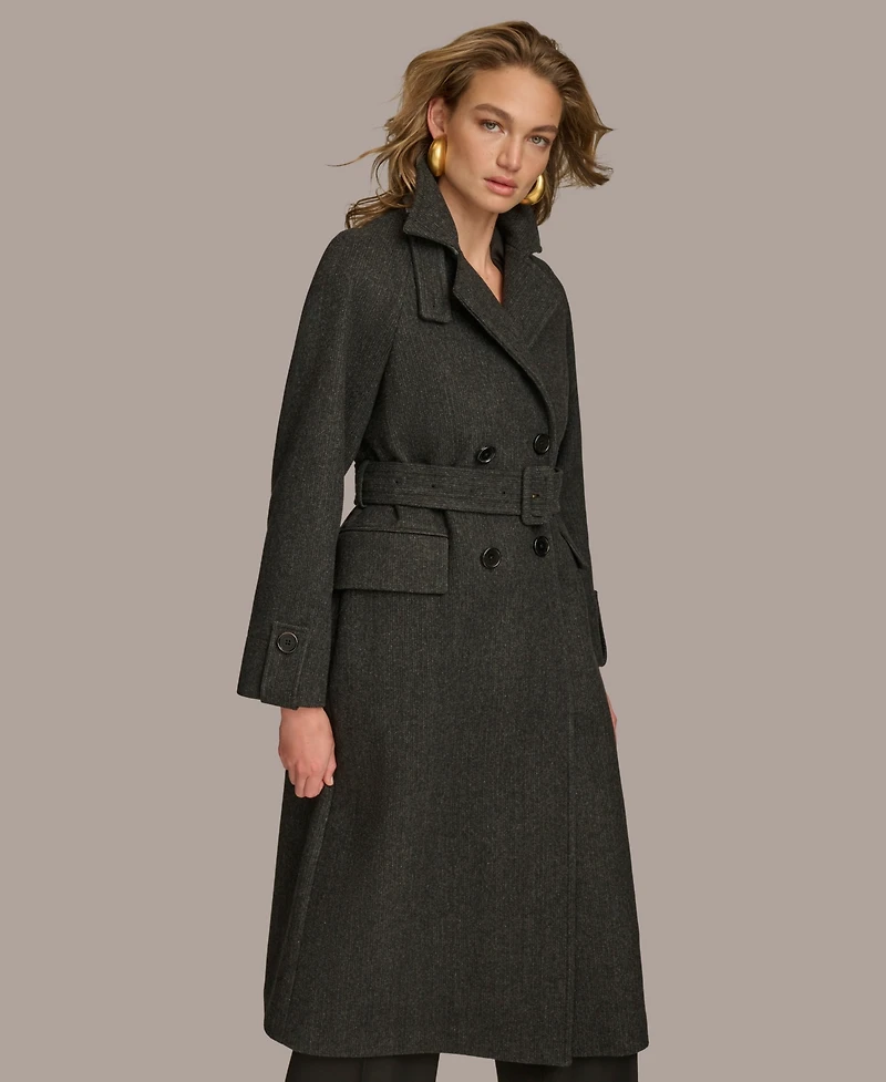 Donna Karan New York Women's Double-Breasted Belted Wrap Coat