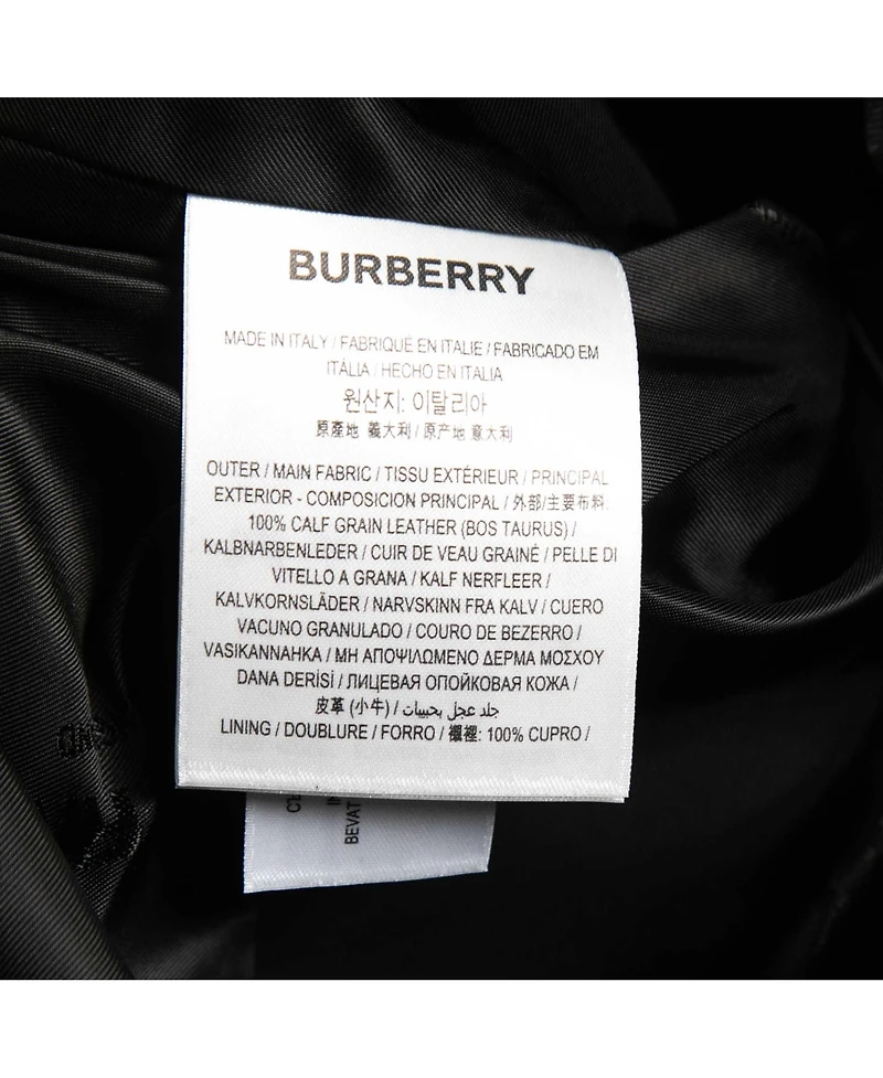 Pre-Owned Burberry Women's Black Leather Cut Out Pencil Skirt