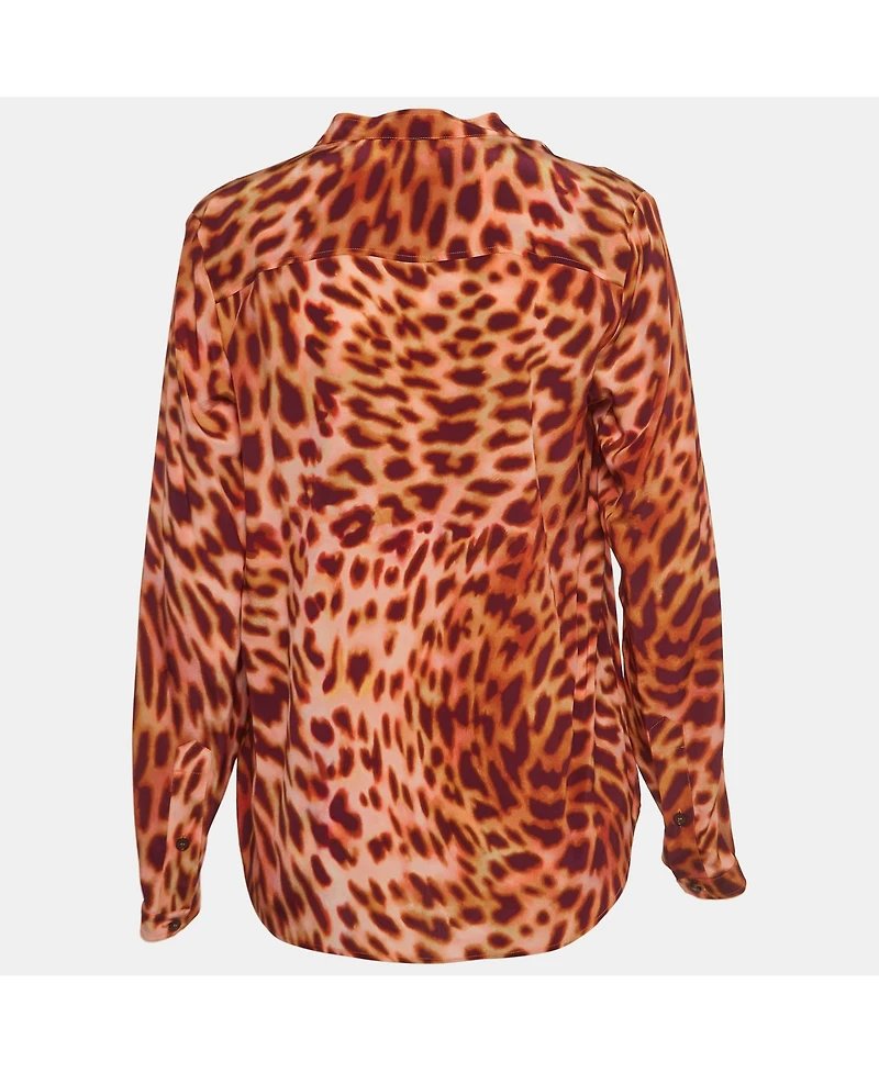 Pre-Owned Stella Mccartney Women's Multicolor Print Silk Buttoned Shirt Blouse
