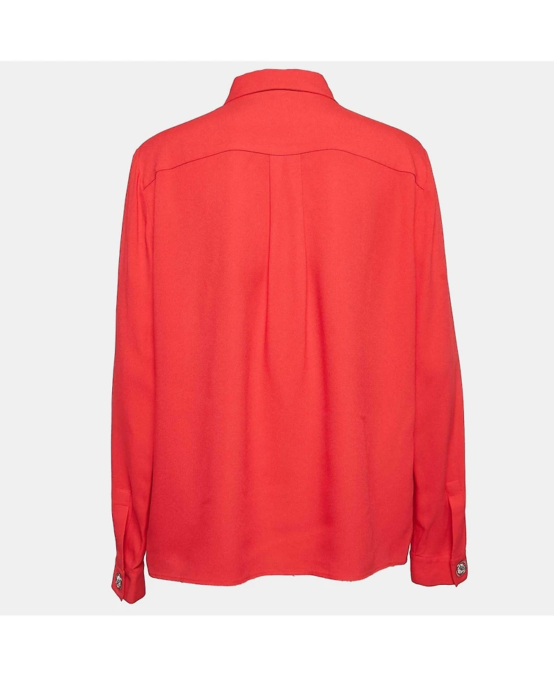 Pre-Owned Versace Women's Pre-Owned Versus Versace Red Crepe Button Front Shirt