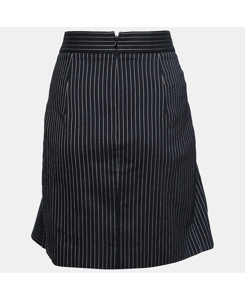 Pre-Owned Stella Mccartney Women's Black Cotton Striped Flared Mini Skirt