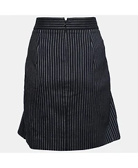 Pre-Owned Stella Mccartney Women's Black Cotton Striped Flared Mini Skirt
