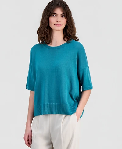 Eileen Fisher Women's Crew Neck Pull-On Top
