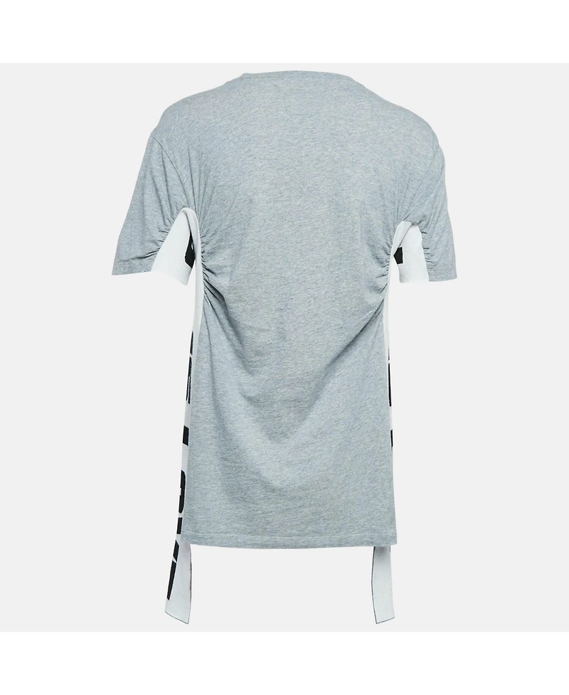 Pre-Owned Stella Mccartney Women's Grey 'all Is Love' Cotton Ruched T-Shirt