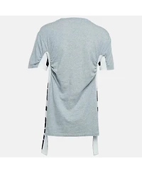 Pre-Owned Stella Mccartney Women's Grey 'all Is Love' Cotton Ruched T-Shirt