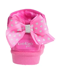 Bebe Girls' Toddler 5T-10T Bow Detail Winter Boots