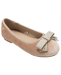 Bebe Girls' 1-13 Rhinestone Bow Ballet Flats
