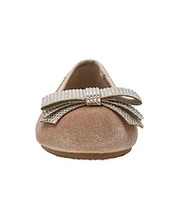 Bebe Girls' 1-13 Rhinestone Bow Ballet Flats