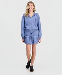 Madden Girl Juniors Crochet Hoodie Mini Skirt