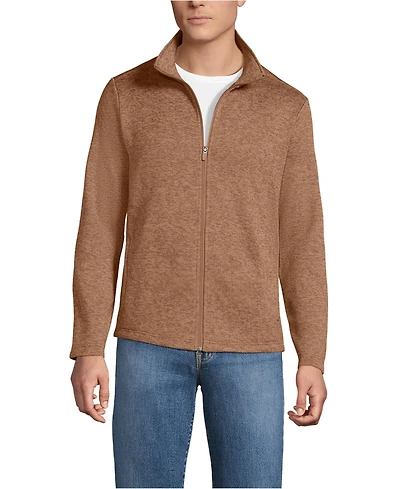 Lands' End School Uniform Men's Sweater Fleece Zip Front Jacket