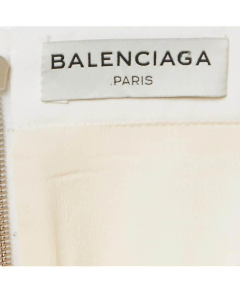 Pre-Owned Balenciaga Women's White Crepe Lace-Up Mini Skirt