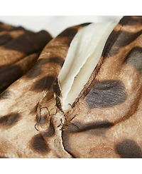 Pre-Owned Dolce & Gabbana Women's Brown Leopard Print Lace Trim Silk Mini Skirt