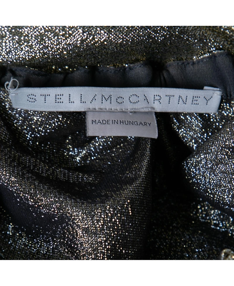 Pre-Owned Stella Mccartney Women's Gold Lurex Gathered Brynn Asymmetrical Skirt