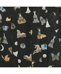 Pre-Owned Alexander Mcqueen Women's Printed Silk Tie Up Neck Blouse