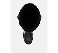 Lapland Fur Detail Calf Length Boots Women