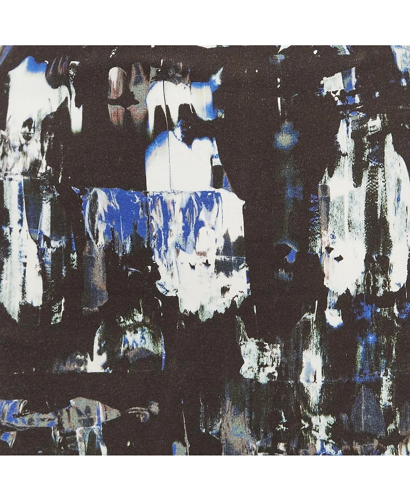 Pre-Owned Alexander Mcqueen Women's Pre-Owned Mcq By Alexander Mcqueen Black Jersey Printed Pencil Midi Skirt