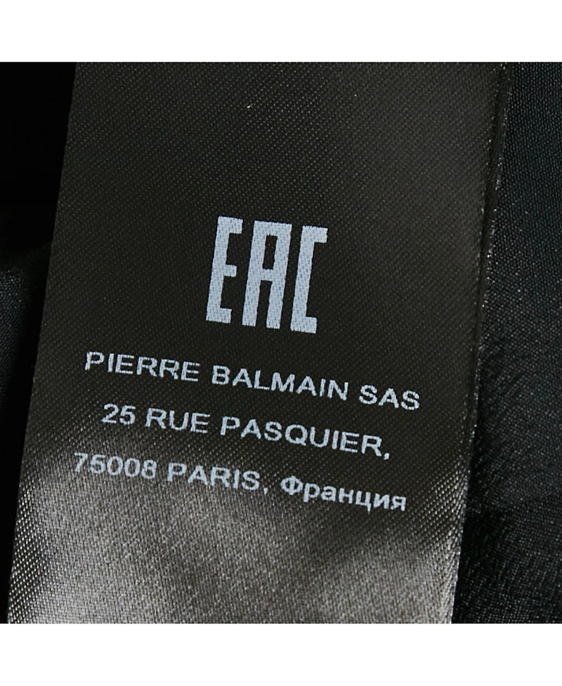 Pre-Owned Balmain Women's Black Patterned Velvet Crop Top