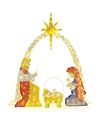 6 Ft Lighted Nativity Scene with 240 Warm White Led Lights for Yard, Porch, Garden