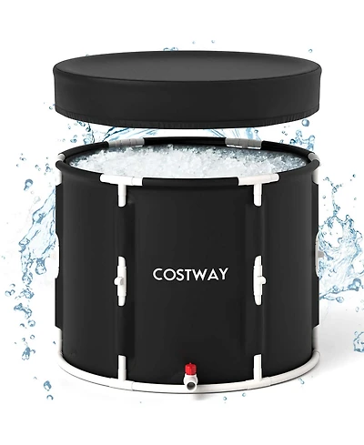 Costway Foldable Ice Bath Tub with Plunge Pool for Recovery Cold Water Therapy Training