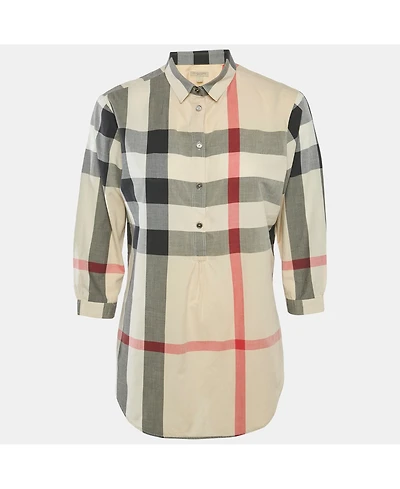 Pre-Owned Burberry Women's Brit Checks Cotton Tunic