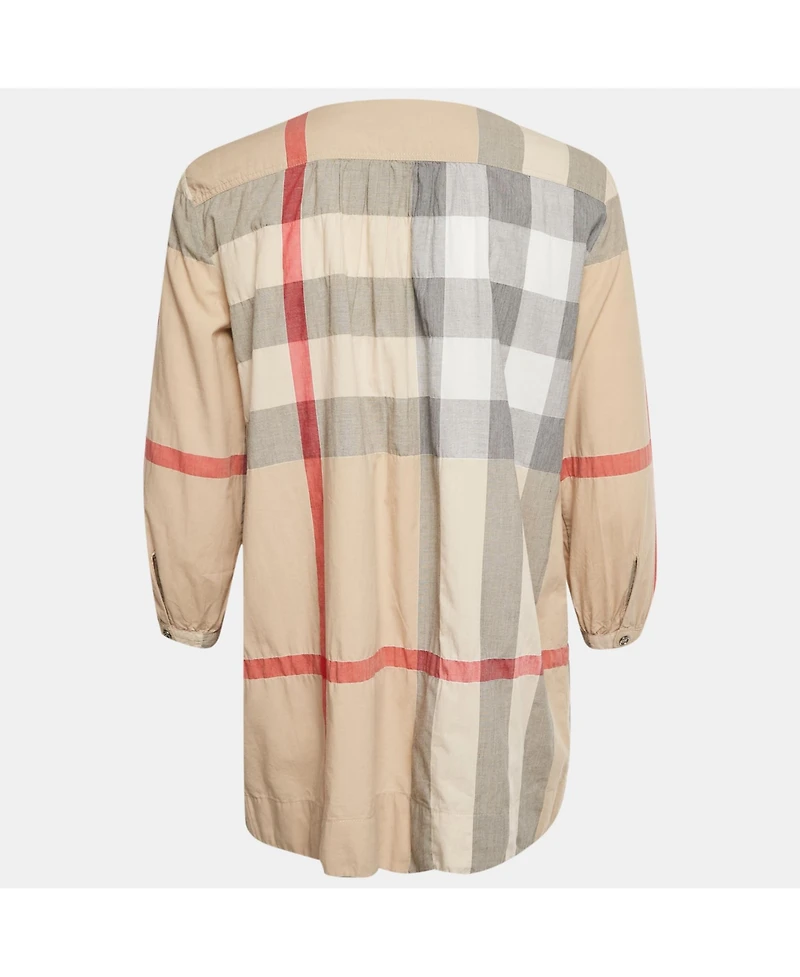 Pre-Owned Burberry Women's Brit Checked Cotton Tunic