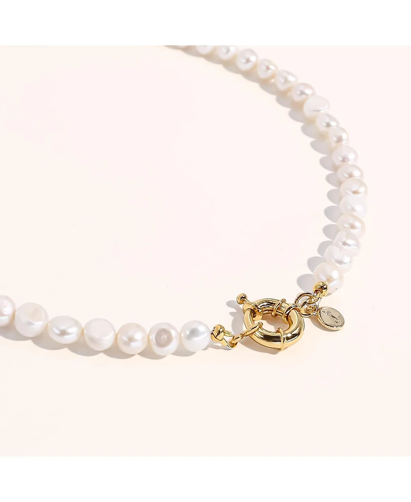 18K Gold Plated Freshwater Pearls - Pete Necklace 17" For Unisex