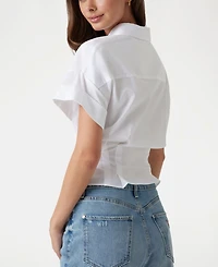 Guess Women's Short-Sleeve Julie Tie Front Top