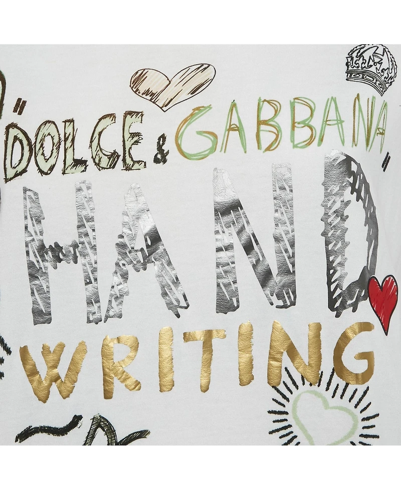 Pre-Owned Dolce & Gabbana Women's White Printed Cotton Sleeveless T-Shirt