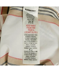 Pre-Owned Burberry Women's White Cotton Nova Stripe Detail Button Back