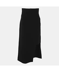 Pre-Owned Dolce & Gabbana Women's Black Knit Asymmetric Midi Skirt