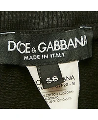 Pre-Owned Dolce & Gabbana Men's Black Cotton Logo Plaque Detail Jogger