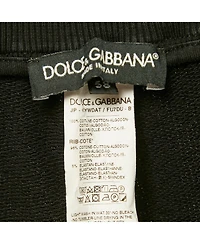 Pre-Owned Dolce & Gabbana Men's Black Cotton Logo Plaque Joggers
