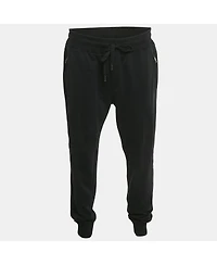 Pre-Owned Dolce & Gabbana Men's Black Logo Plaque Cotton Sweatpants