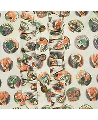 Pre-Owned Burberry Women's Beige Mask Print Cotton Ruffle Detail Shirt