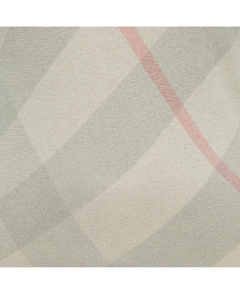 Pre-Owned Burberry Women's Brit Beige Checked Silk Blend Knit V-Neck T-Shirt