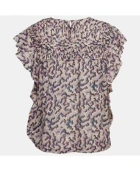 Pre-Owned Isabel Marant Women's Etoile Multicolor Printed Cotton Ruffled Ilayona Top