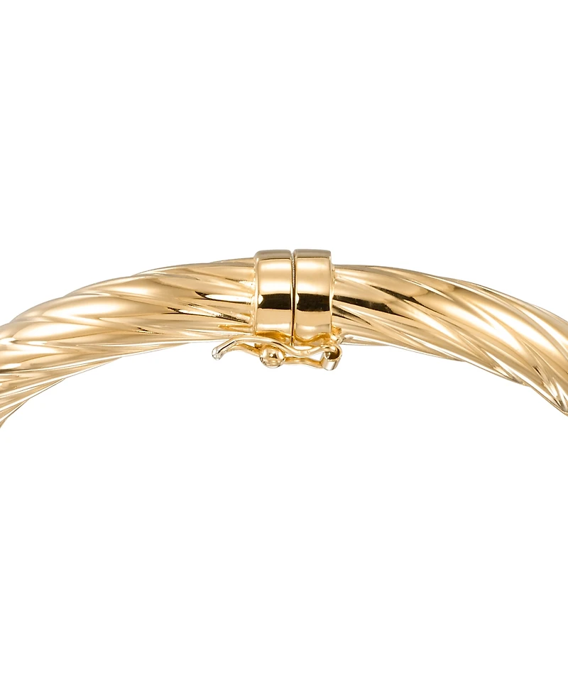 Macy's Rope Textured Bangle in 18k Yellow Gold Over Sterling Silver