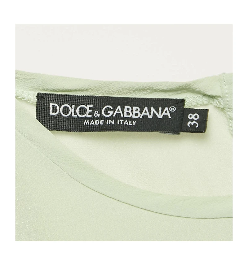 Pre-Owned Dolce & Gabbana Women's Green Silk Sleeveless Top