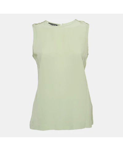 Pre-Owned Dolce & Gabbana Women's Green Silk Sleeveless Top