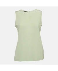 Pre-Owned Dolce & Gabbana Women's Green Silk Sleeveless Top
