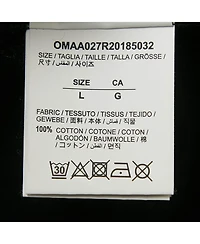 Pre-Owned Off-White Men's Pre-Owned Cotton Logo Applique Detail Crew Neck T-Shirt