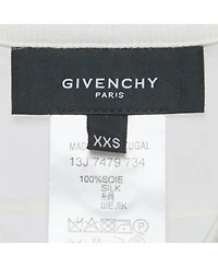 Pre-Owned Givenchy Women's Off White Printed Silk High Low Hem Pullover