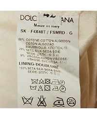 Pre-Owned Dolce & Gabbana Women's White Rose Print Cotton Blend Jacquard Midi Skirt